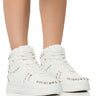 Front View Azalea Wang Nimbus White Embellished High Top Sneaker