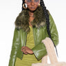 Front View Azalea Wang No Competition Faux Fur Moto Jacket