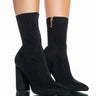 Front View Azalea Wang Nothing Lasts Forever Chunky Bootie In Black
