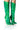 Front View Azalea Wang Nova Sexy Stiletto Boot In Green