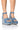 Front View Azalea Wang Nutmeg Embellished Western Wedge Sandal In Denim