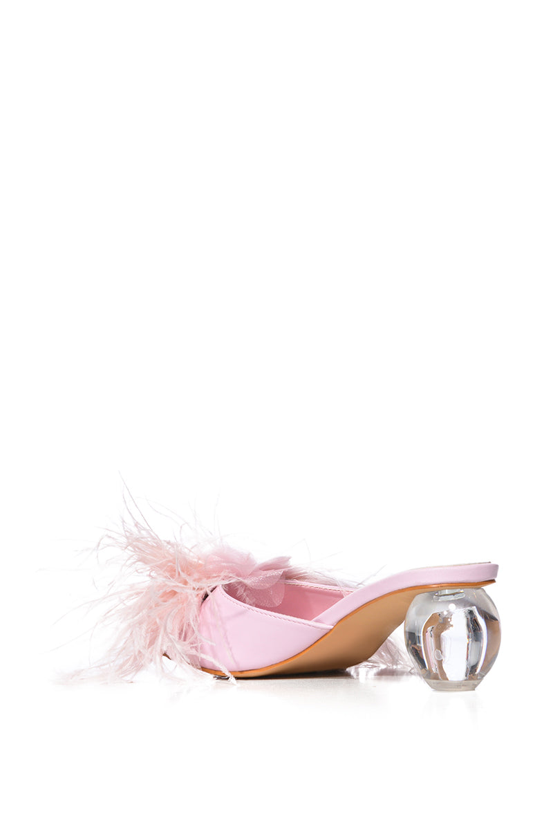 Detail View Azalea Wang Of A Feather Bubble Heel Sandal In Pink