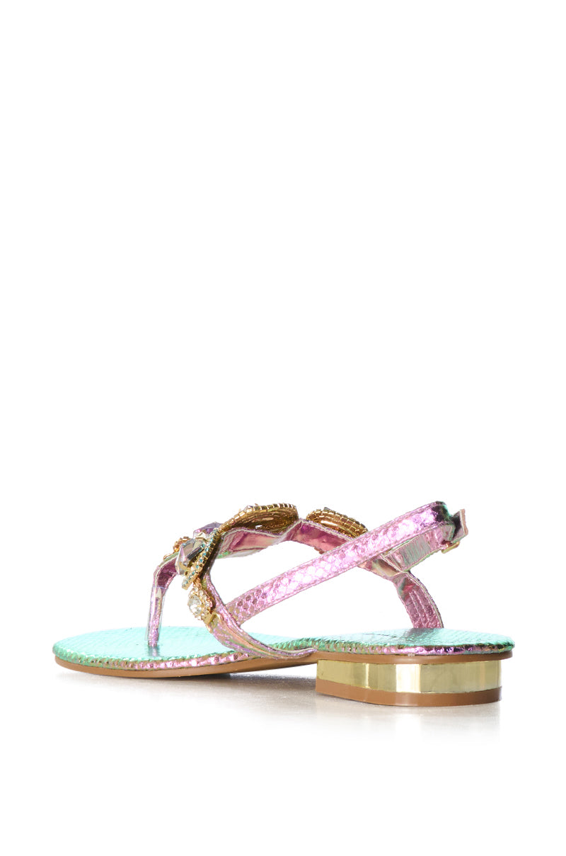 Detail View Azalea Wang Oki Embellished Sandal In Multi