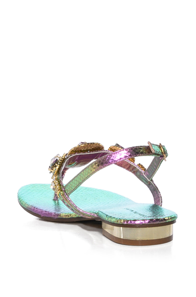 Full View Azalea Wang Oki Embellished Sandal In Multi