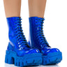 Front View Azalea Wang Olympia Blue Chunky Bootie