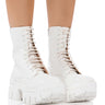 Front View Azalea Wang Olympia White Chunky Bootie