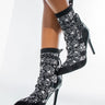 Front View Azalea Wang Olympus Has Fallen Stiletto Bootie In Black White