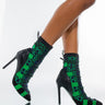 Front View Azalea Wang Olympus Has Fallen Stiletto Bootie In Green