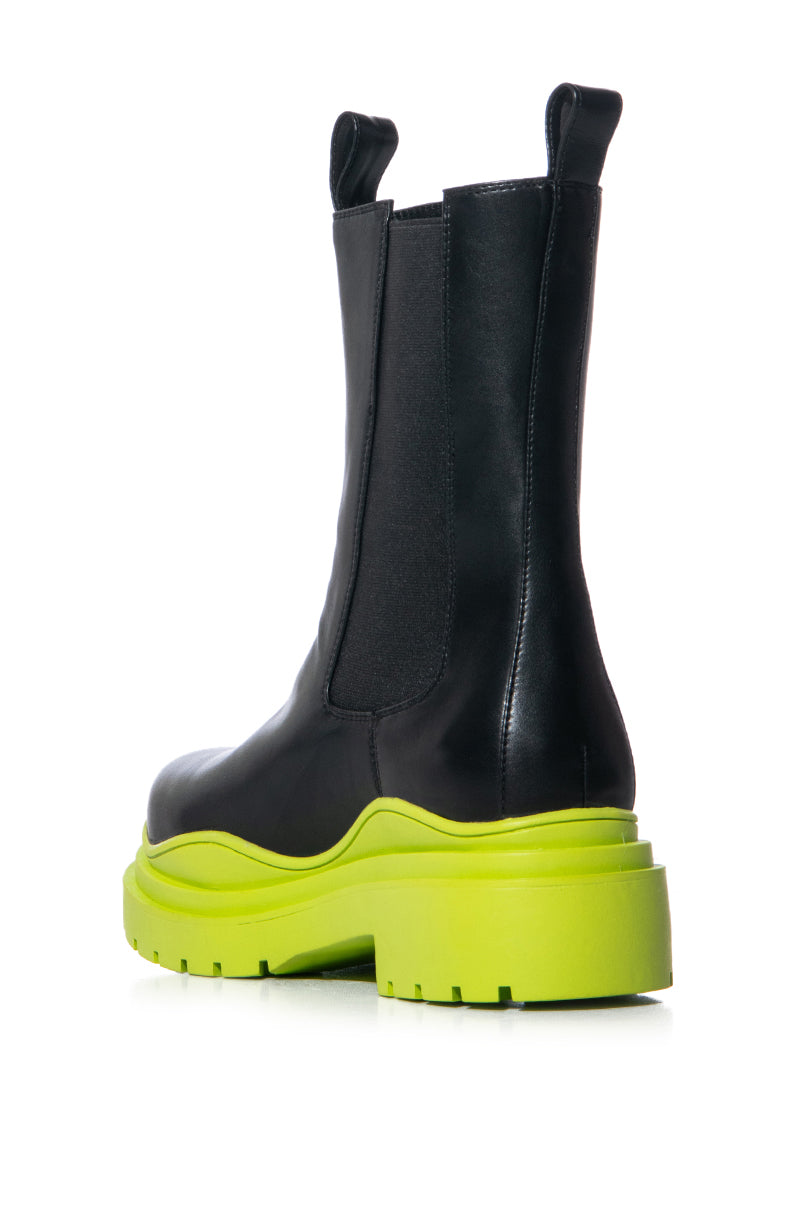 Detail View Azalea Wang Only In My Dreams Flatform Bootie In Lime