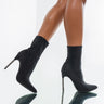 Front View Azalea Wang Only One For You Stiletto Bootie In Black