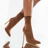 Front View Azalea Wang Only One For You Stiletto Bootie In Brown