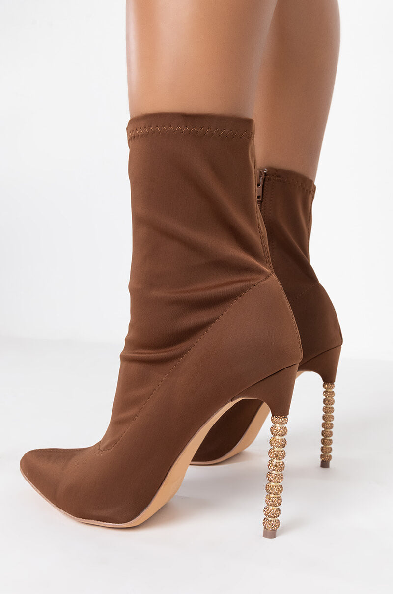 Full View Azalea Wang Only One For You Stiletto Bootie In Brown