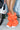 Side View Azalea Wang Oswin Orange Cinched Nylon Bootie