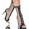 Front View Azalea Wang Out To Play Stiletto Bootie In Black