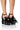 Front View Azalea Wang Palazzo Momento Embellished Chunky Sandal In Black