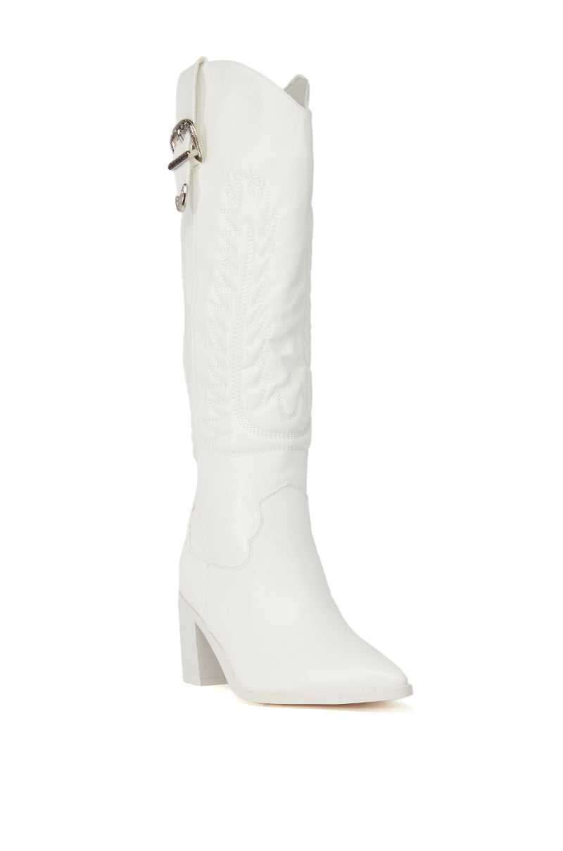 Detail View Azalea Wang Pamela White Western Boot