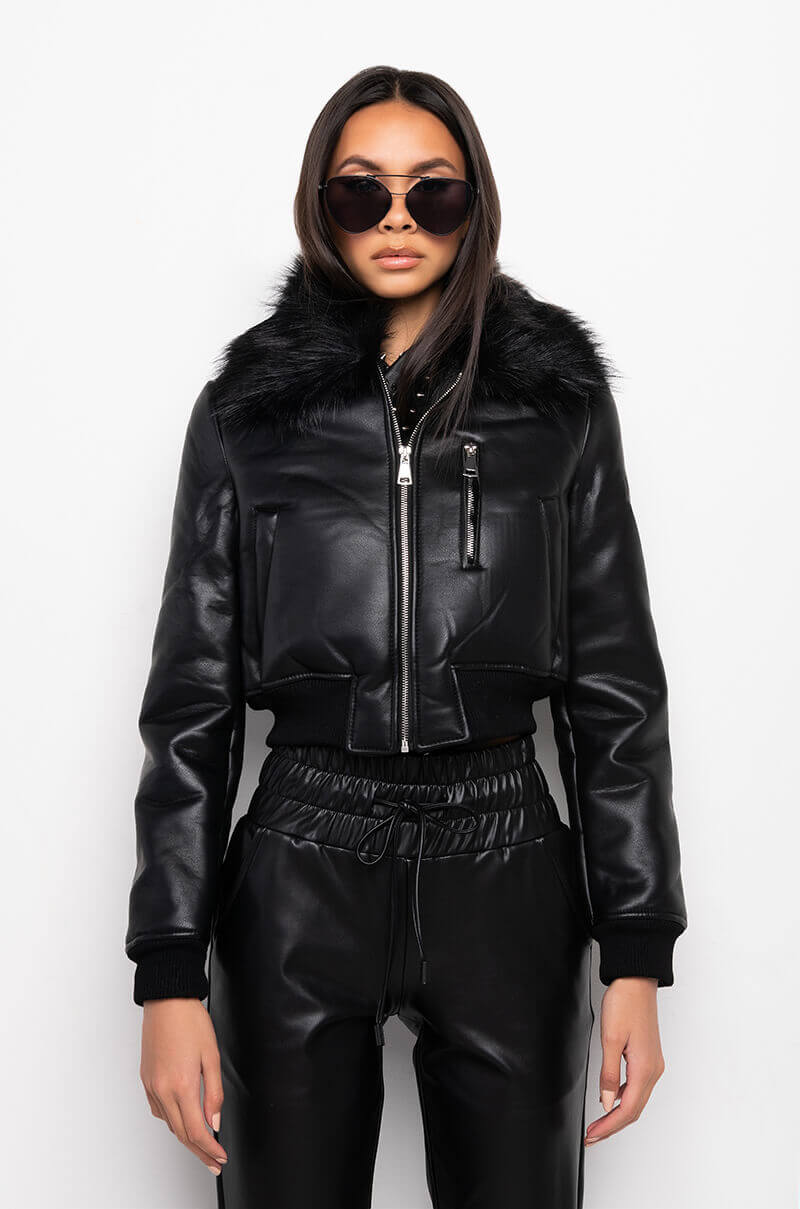 Back View Azalea Wang Park City Bomber Jacket