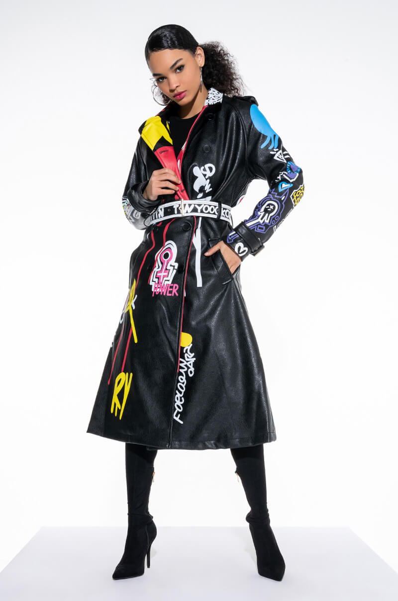 Front View Azalea Wang Party And Bs Artsy Trench Jacket 1