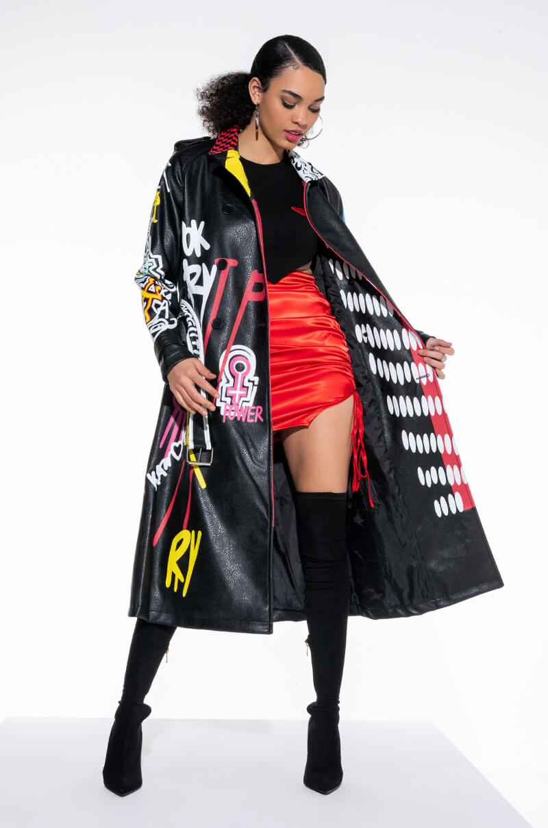 Side View Azalea Wang Party And Bs Artsy Trench Jacket 3