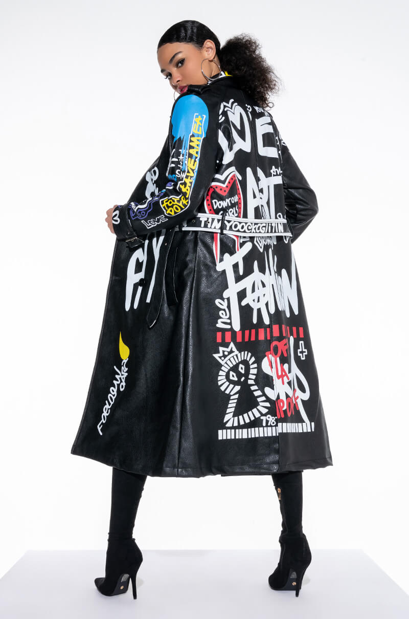 Back View Azalea Wang Party And Bs Artsy Trench Jacket 5