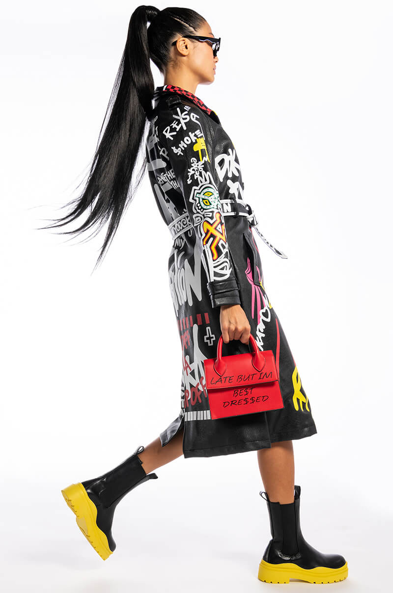 Back View Azalea Wang Party And Bs Artsy Trench Jacket 4