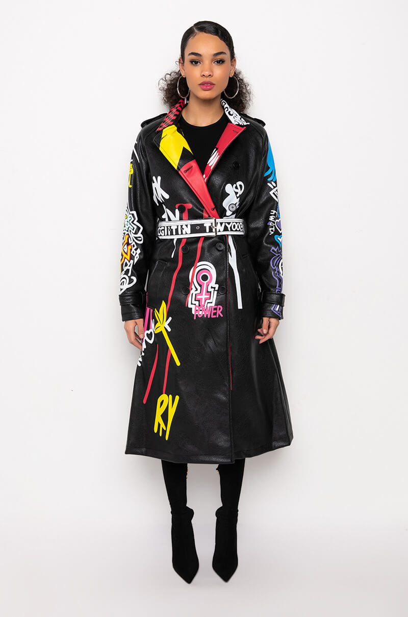 Detail View Azalea Wang Party And Bs Artsy Trench Jacket 7