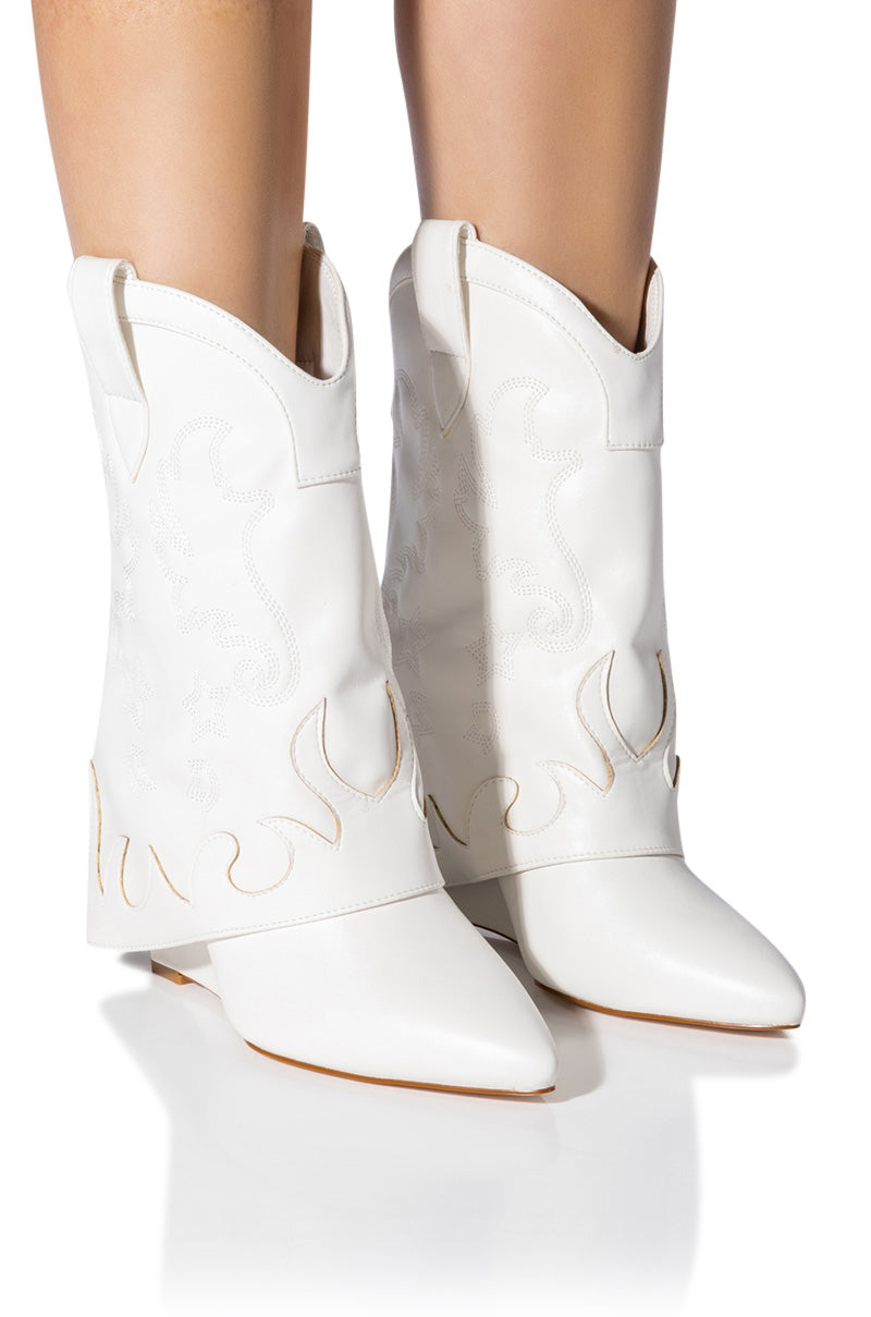 AZALEA WANG SEA FOLD OVER BOOT IN WHITE view 0