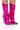 Front View Azalea Wang Passion Metallic Western Stiletto Bootie In Fuchsia