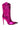 Side View Azalea Wang Passion Metallic Western Stiletto Bootie In Fuchsia