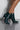 Front View Azalea Wang Paulina Stiletto Heel Ankle Booties in Dark Green Patent