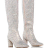 Front View Azalea Wang Peachy Pie Silver Embellished Boot