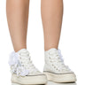 Front View Azalea Wang Penny Lane Flower Embellished Sneaker In White