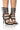 Front View Azalea Wang Peppermint Buckle Gladiator Sandal In Black