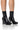 Front View Azalea Wang Piano Black Diamond Heel Bootie