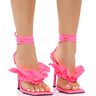 Front View Azalea Wang Pink Stiletto Sandal