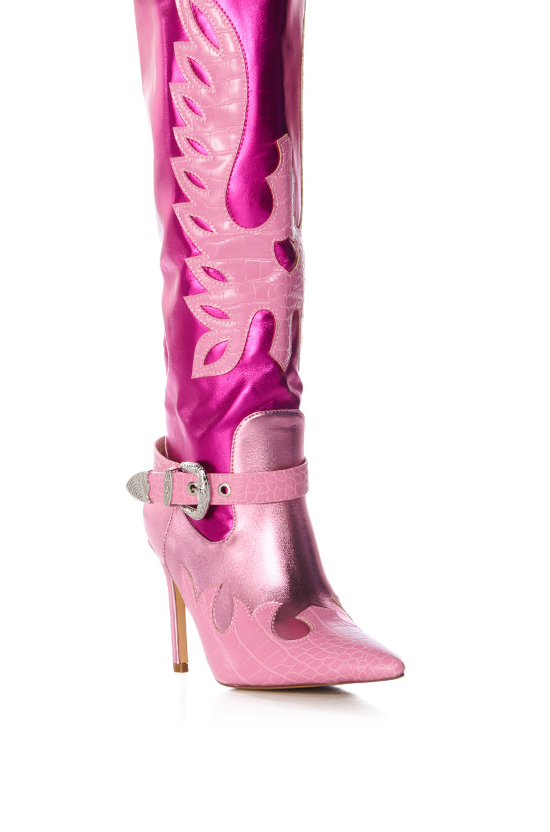 Full View Azalea Wang Pinkster Western Stiletto Boot