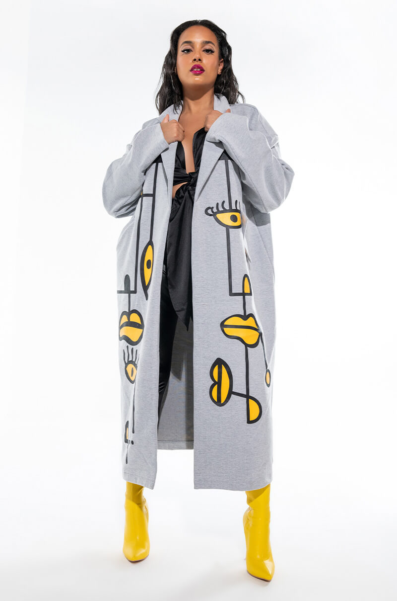 Front View Azalea Wang Plus Abstract Vibes Trench 1