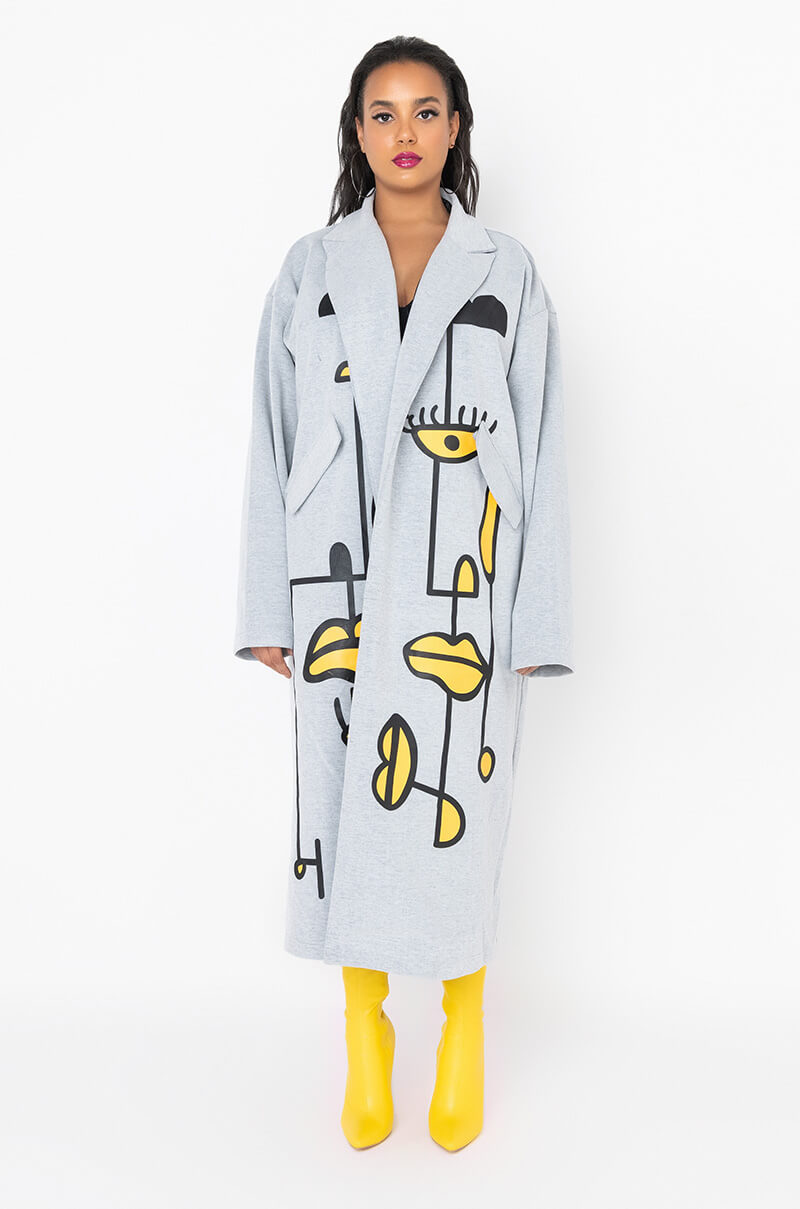 Back View Azalea Wang Plus Abstract Vibes Trench 5