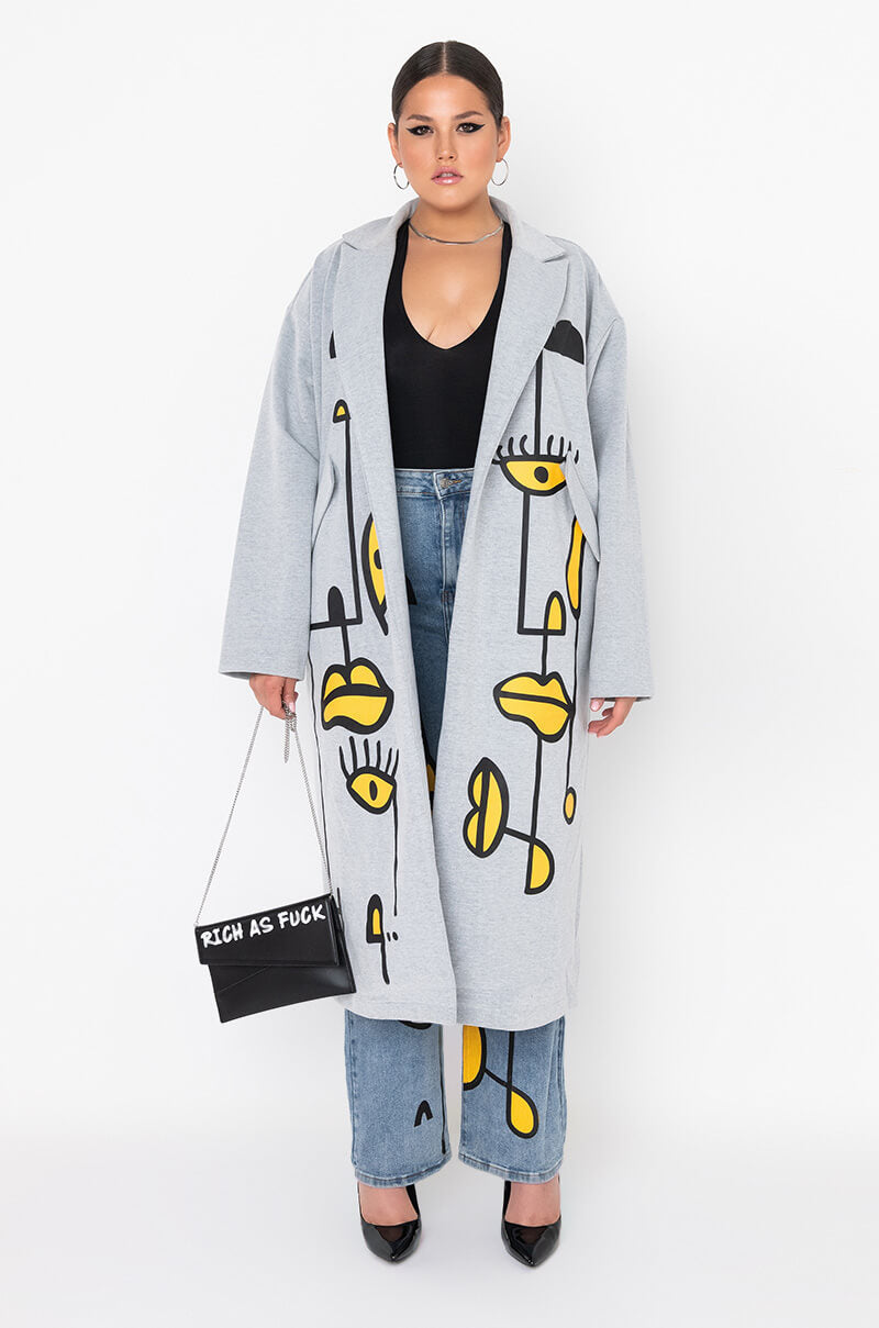 Back View Azalea Wang Plus Abstract Vibes Trench 4