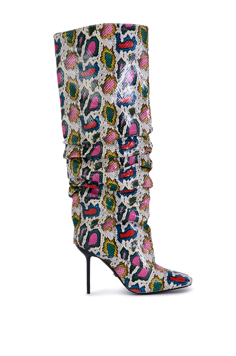 Back View Azalea Wang Pokey Multi Snake Boot