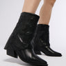 Front View Azalea Wang Portabella Black Western Bootie