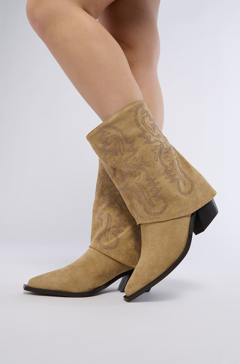 AZALEA WANG PORTABELLA BROWN WESTERN BOOTIE view 0