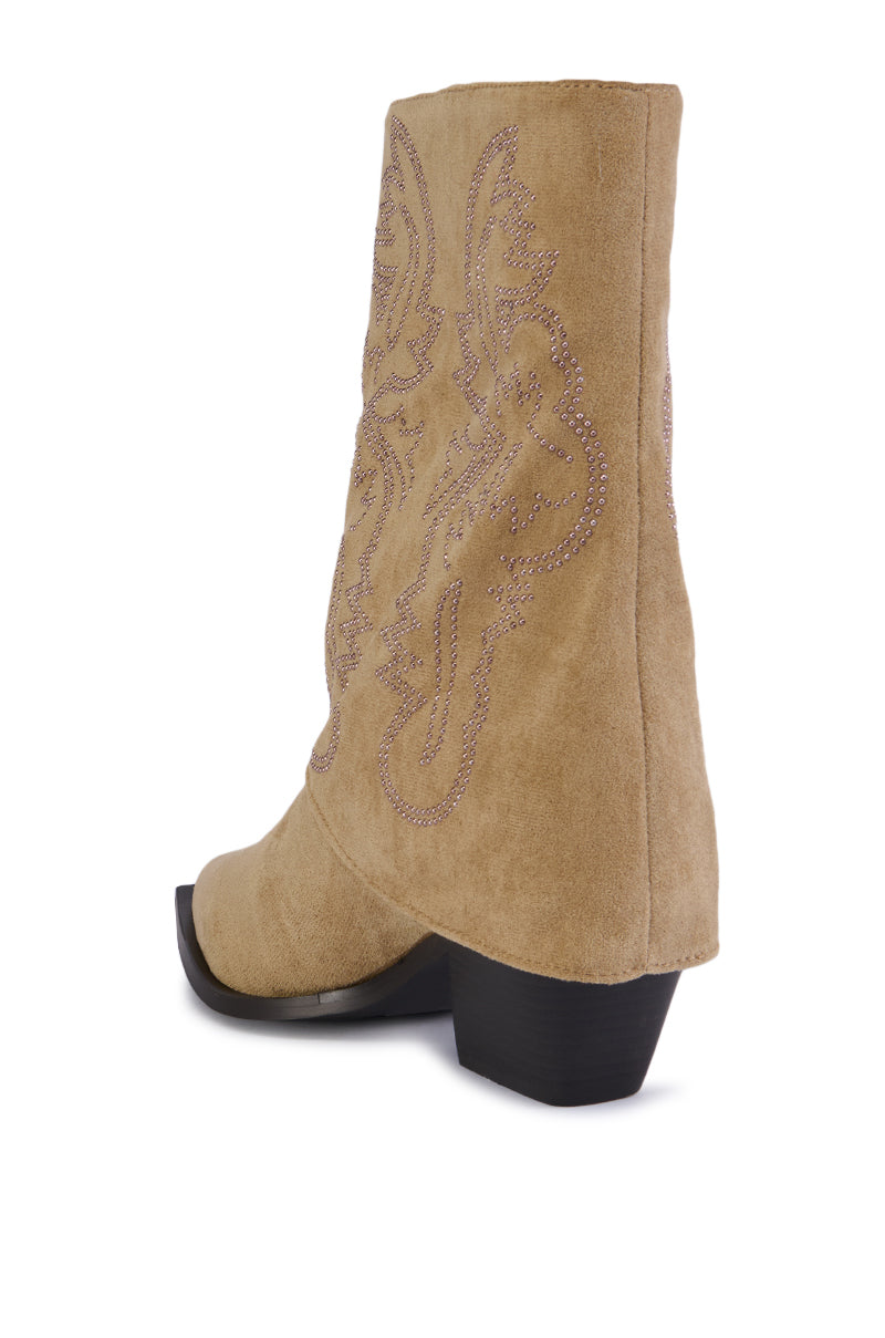 Detail View Azalea Wang Portabella Brown Western Bootie