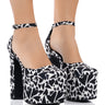 Front View Azalea Wang Priscilla Printed Platform Pump