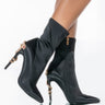 Front View Azalea Wang Queen Of Kings Stiletto Bootie In Black