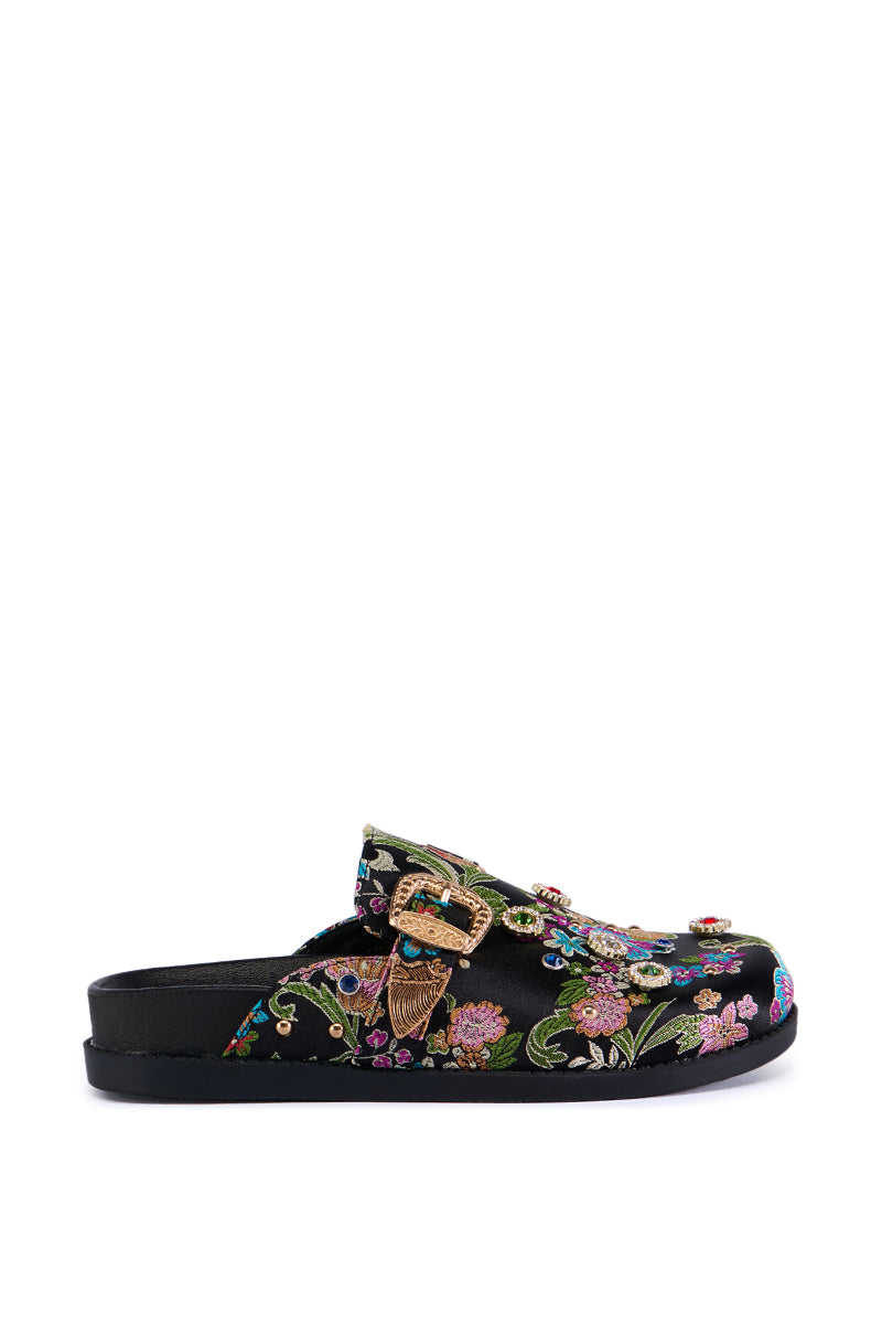Detail View Azalea Wang Quinby Brocade Clog In Black 2