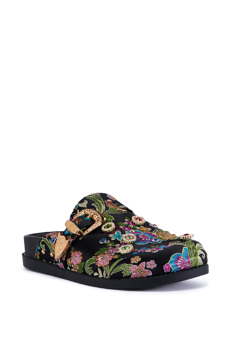 Full View Azalea Wang Quinby Brocade Clog In Black 3