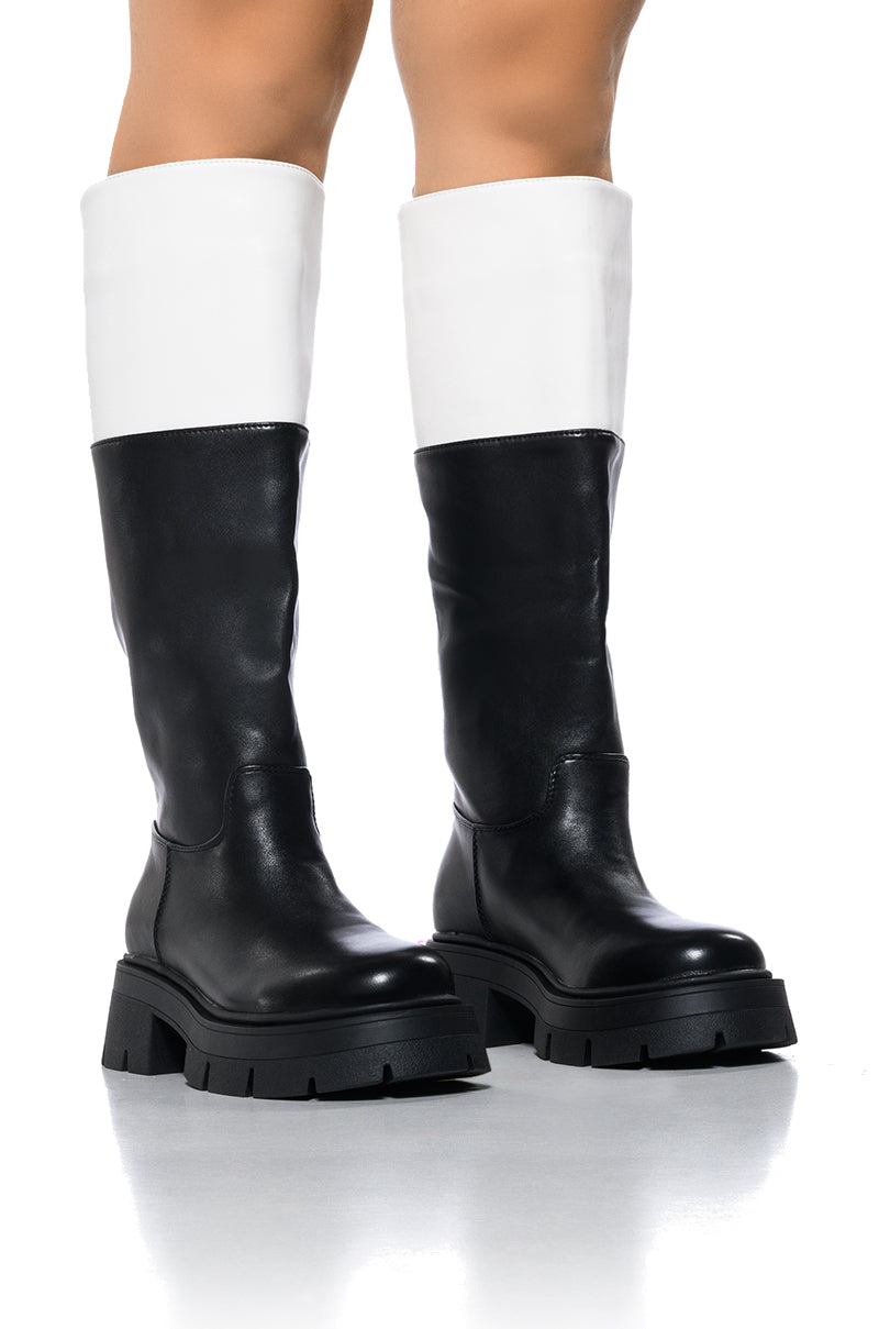AZALEA WANG QUNTESSENCE BLACK COLORBLOCKED BOOT view 0