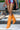 Front View Azalea Wang Railay Orange Knee High Wedge Boot