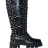 Side View Azalea Wang Raimo Black Silver Hardware Boot